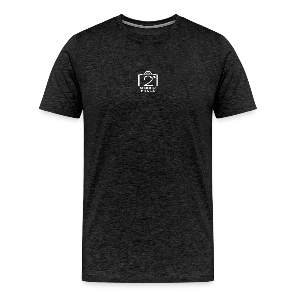 "2nd Shooter White" Fitted Tee - charcoal grey