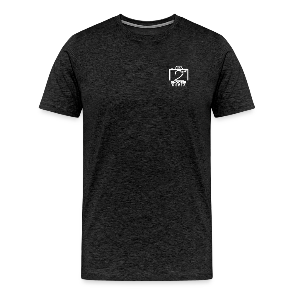 "2nd Shooter White" Fitted Tee (Left) - charcoal grey