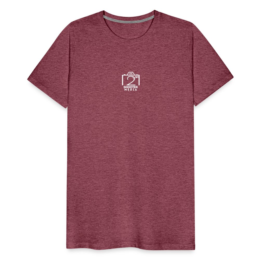 "2nd Shooter White" Fitted Tee - heather burgundy