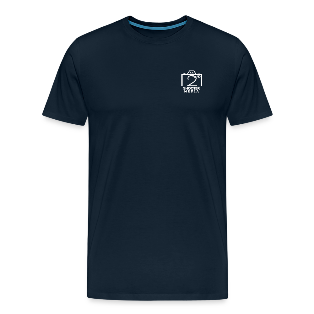 "2nd Shooter White" Fitted Tee (Left) - deep navy