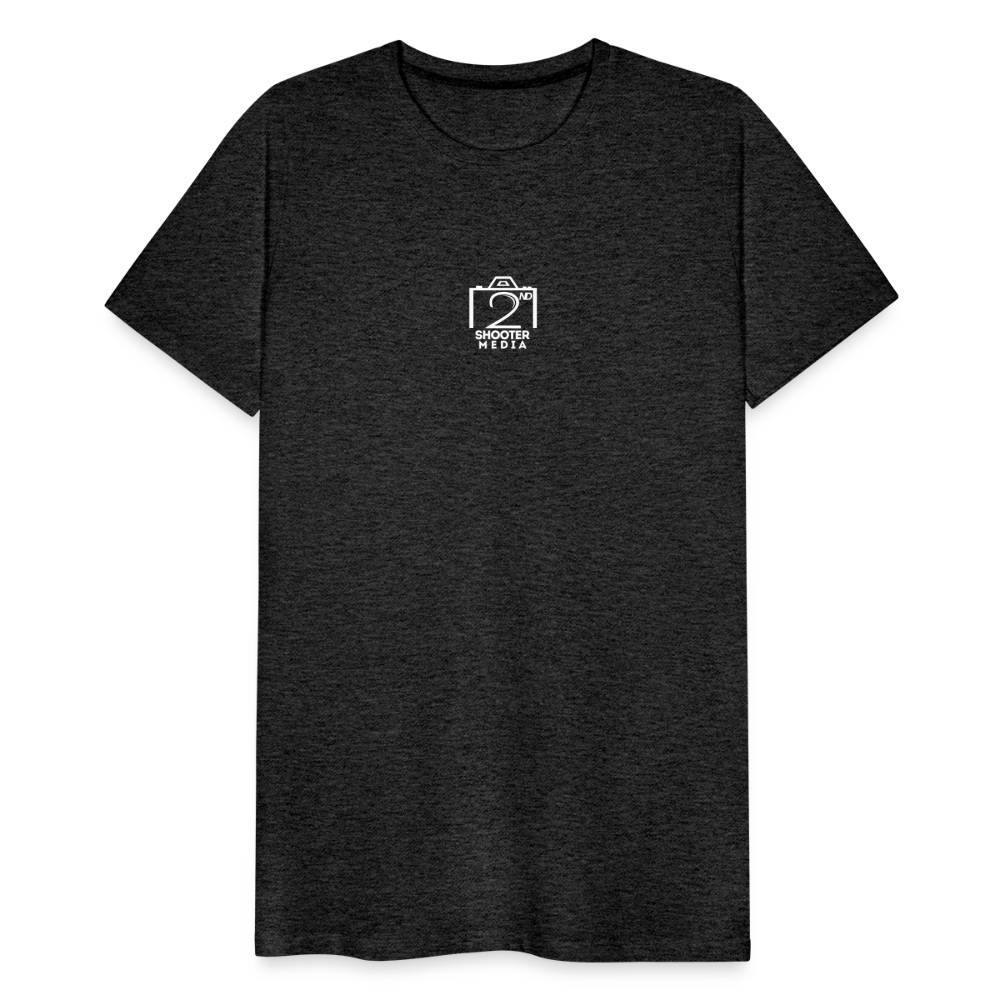 "2nd Shooter White" Fitted Tee - charcoal grey