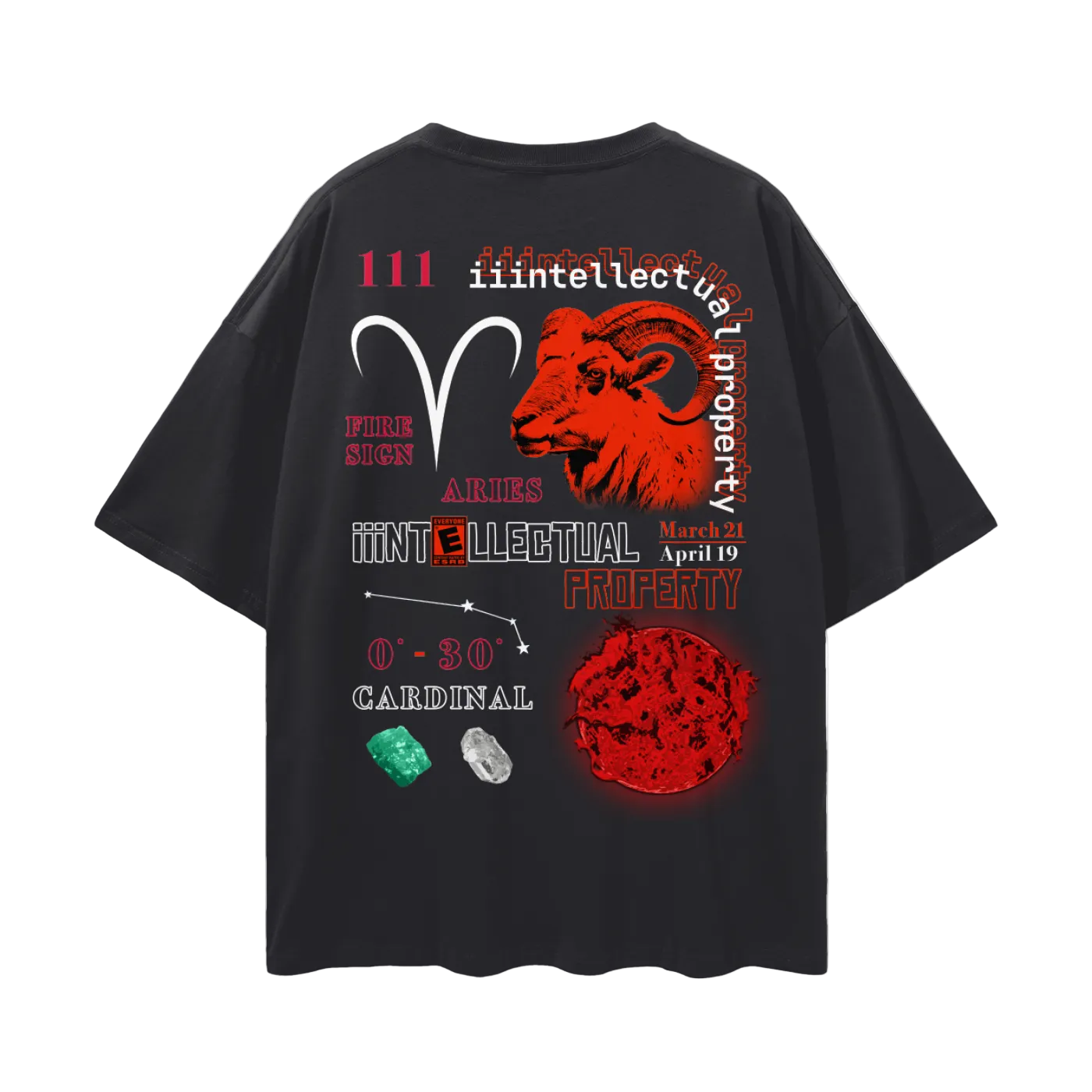 "iii Aries" Drop Shoulder Tee