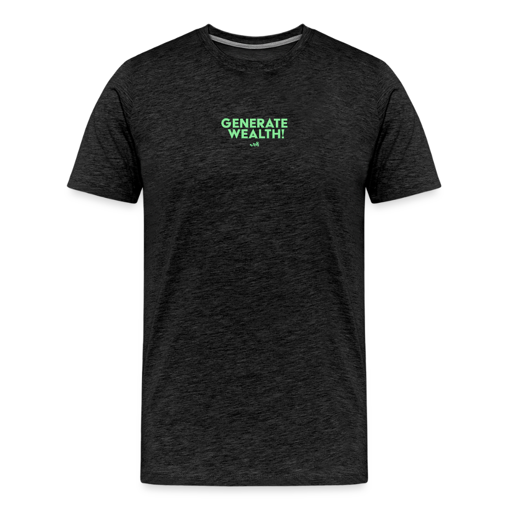 "Generate Wealth Green" Fitted Tee - charcoal grey