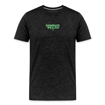 "Generate Wealth Green" Fitted Tee - charcoal grey