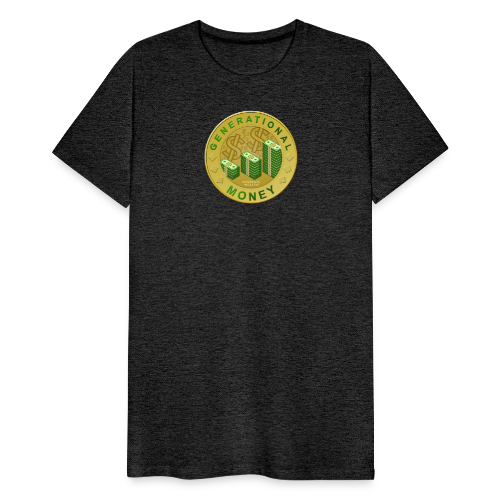 "Generate Wealth Logo Big" Fitted Tee - charcoal grey