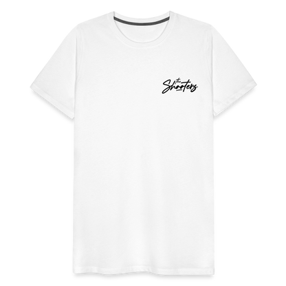 "The Shooters Black" Fitted Tee (Left) - white