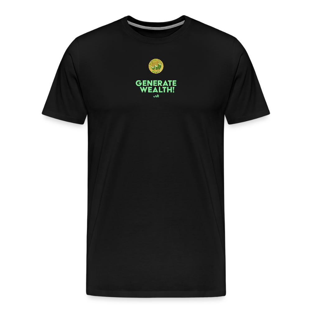 "Generate Wealth Green Logo" Fitted Tee - black