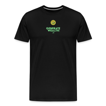 "Generate Wealth Green Logo" Fitted Tee - black