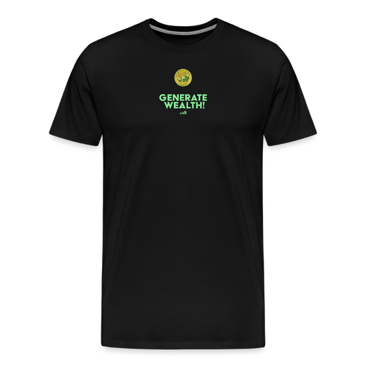 "Generate Wealth Green Logo" Fitted Tee - black