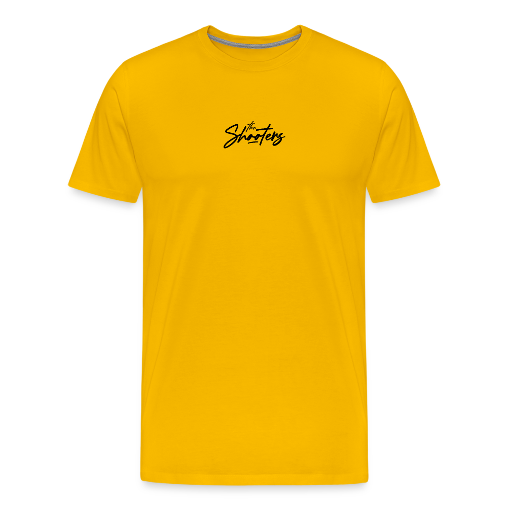 "The Shooters Black" Fitted Tee - sun yellow