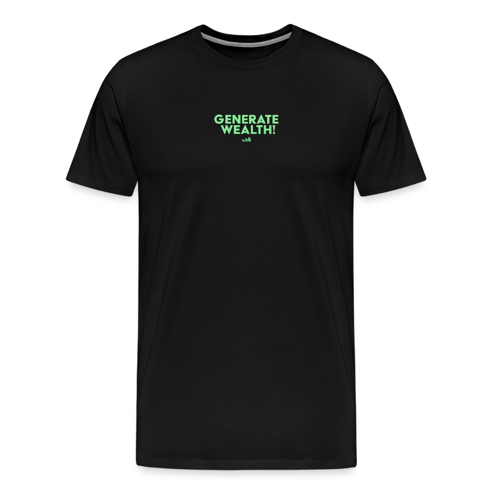"Generate Wealth Green" Fitted Tee - black