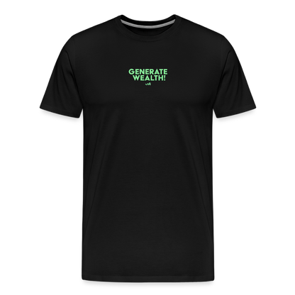 "Generate Wealth Green" Fitted Tee - black