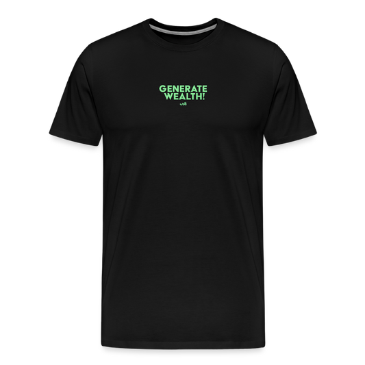 "Generate Wealth Green" Fitted Tee - black