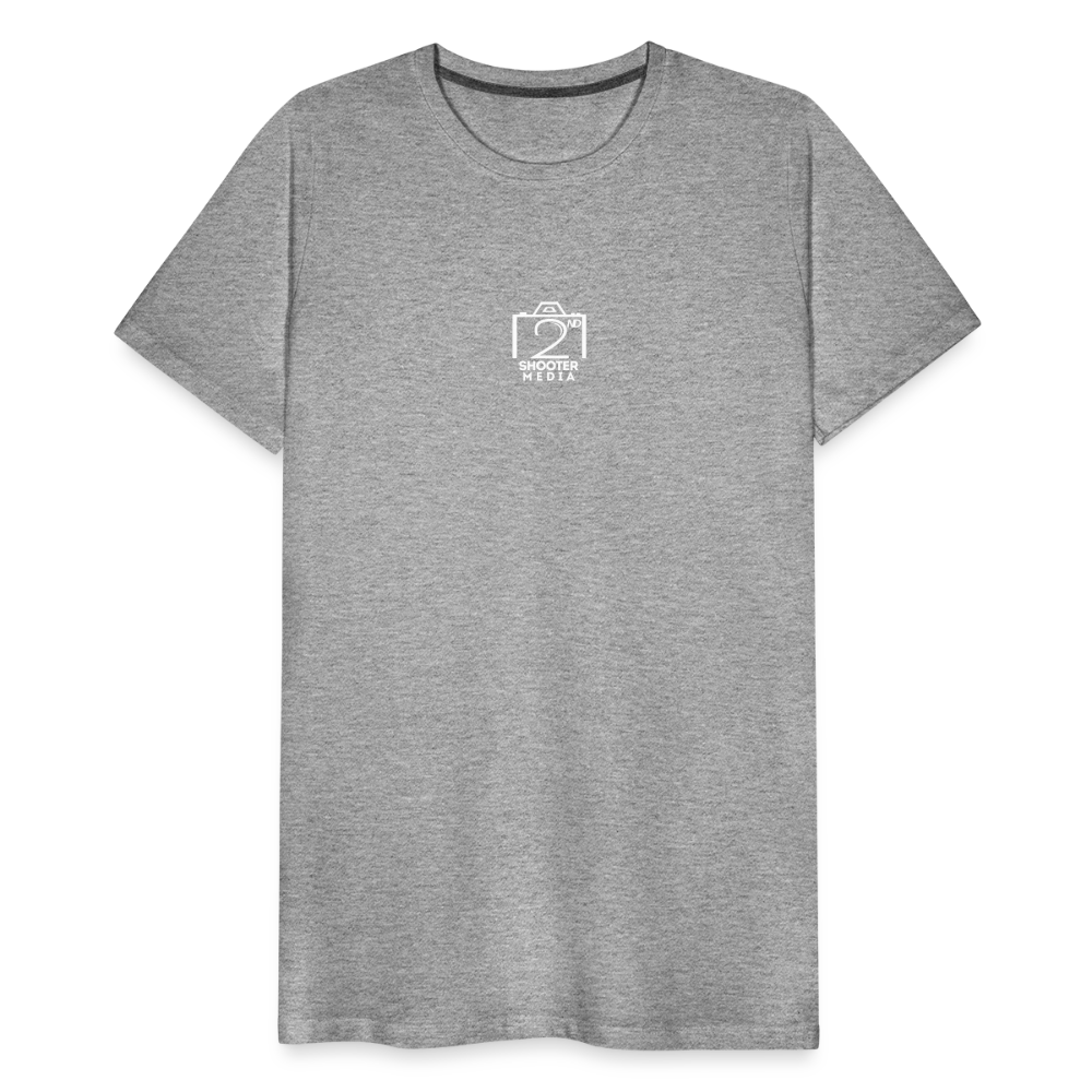 "2nd Shooter White" Fitted Tee - heather gray