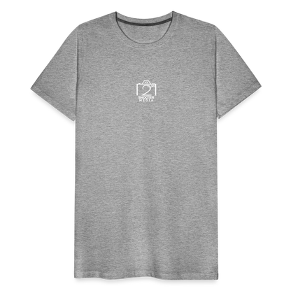 "2nd Shooter White" Fitted Tee - heather gray