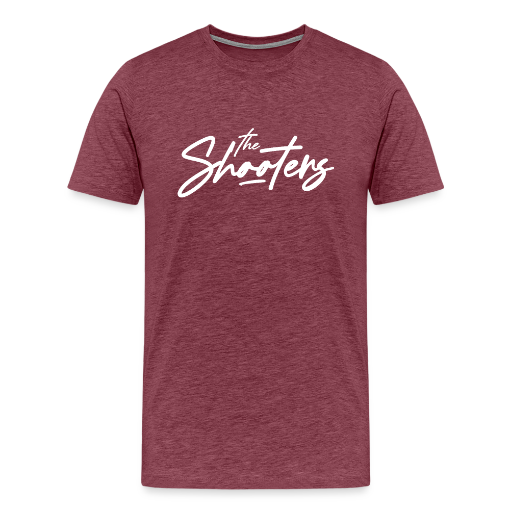 "The Shooters Big White" Fitted Tee - heather burgundy