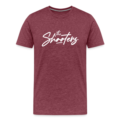"The Shooters Big White" Fitted Tee - heather burgundy