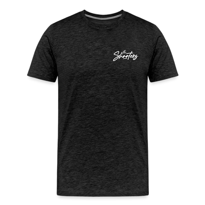 "The Shooters White" Fitted Tee (Left) - charcoal grey