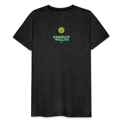 "Generate Wealth Green Logo" Fitted Tee - charcoal grey