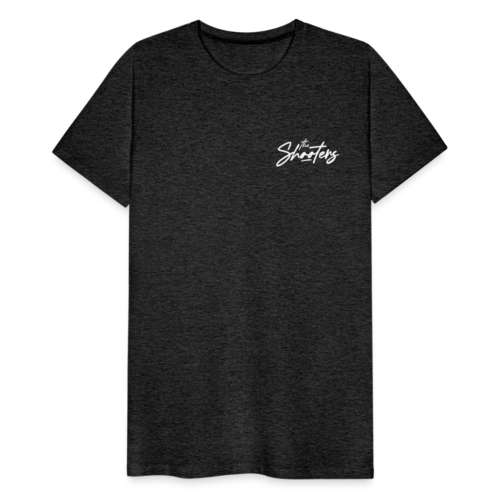 "The Shooters White" Fitted Tee (Left) - charcoal grey