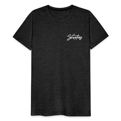 "The Shooters White" Fitted Tee (Left) - charcoal grey