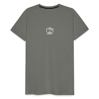 "2nd Shooter White" Fitted Tee - asphalt gray