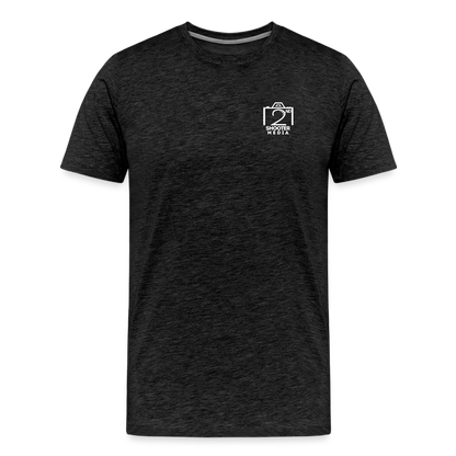 "2nd Shooter White" Fitted Tee (Left) - charcoal grey