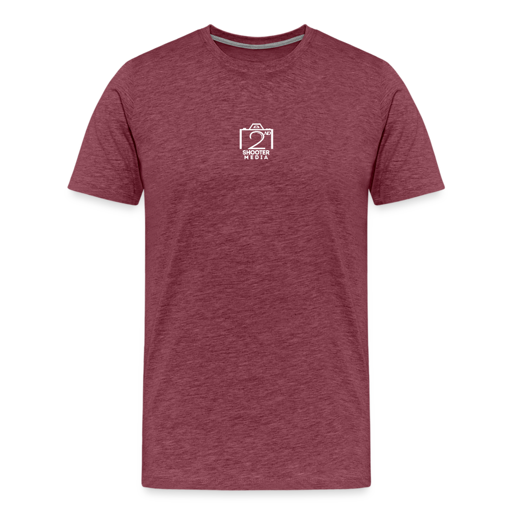 "2nd Shooter White" Fitted Tee - heather burgundy