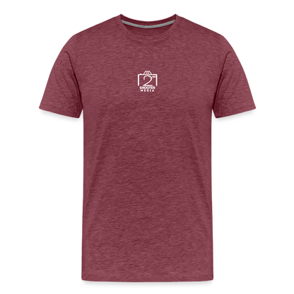 "2nd Shooter White" Fitted Tee - heather burgundy