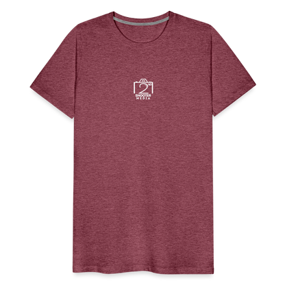 "2nd Shooter White" Fitted Tee - heather burgundy