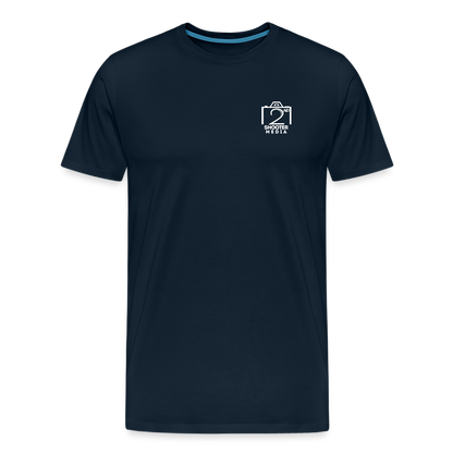 "2nd Shooter White" Fitted Tee (Left) - deep navy