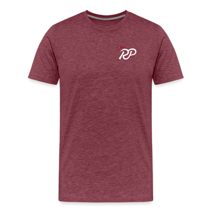 "Royalty" Fitted Tee (Left) - heather burgundy