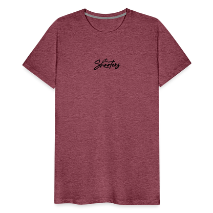 "The Shooters Black" Fitted Tee - heather burgundy