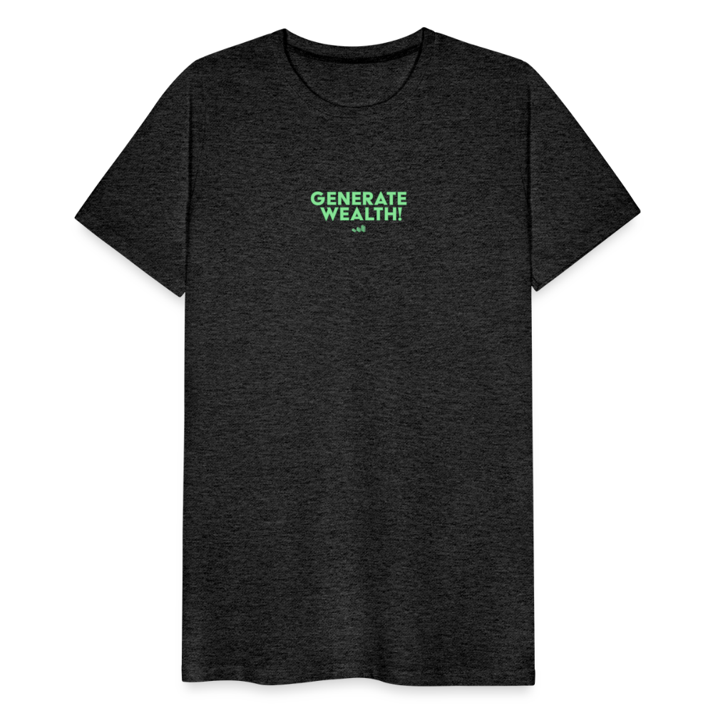 "Generate Wealth Green" Fitted Tee - charcoal grey