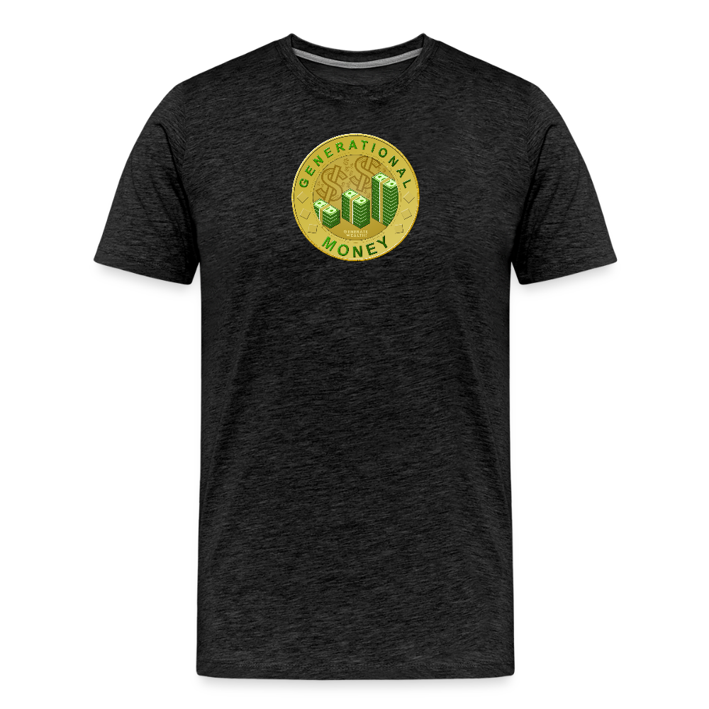 "Generate Wealth Logo Big" Fitted Tee - charcoal grey
