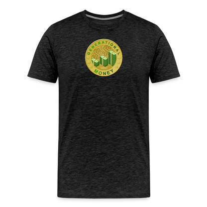 "Generate Wealth Logo Big" Fitted Tee - charcoal grey