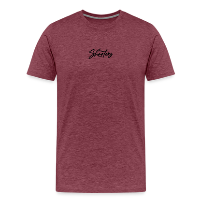 "The Shooters Black" Fitted Tee - heather burgundy