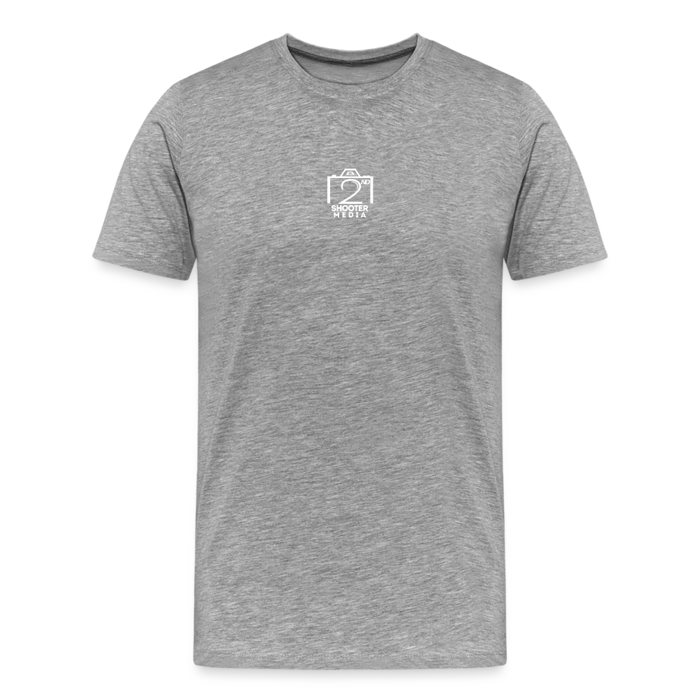 "2nd Shooter White" Fitted Tee - heather gray