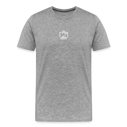 "2nd Shooter White" Fitted Tee - heather gray