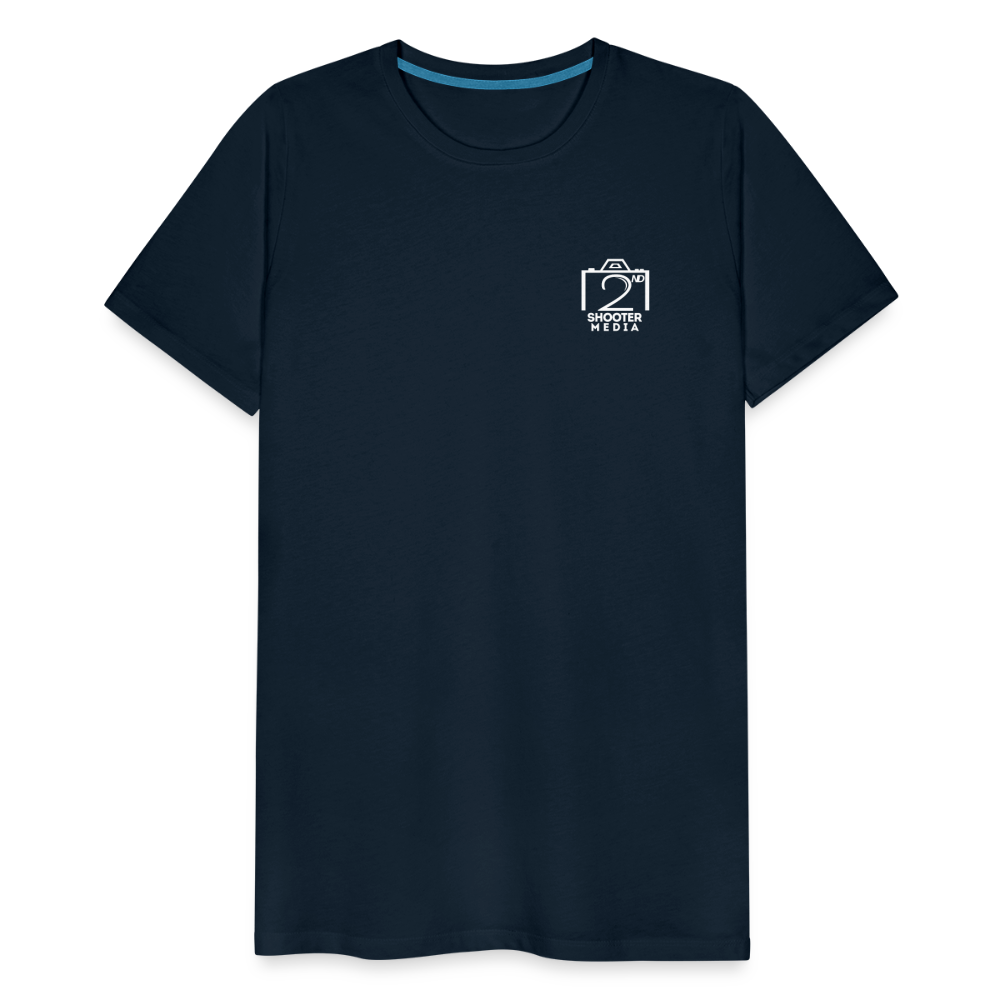 "2nd Shooter White" Fitted Tee (Left) - deep navy