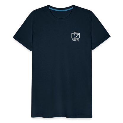 "2nd Shooter White" Fitted Tee (Left) - deep navy