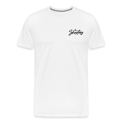 "The Shooters Black" Fitted Tee (Left) - white