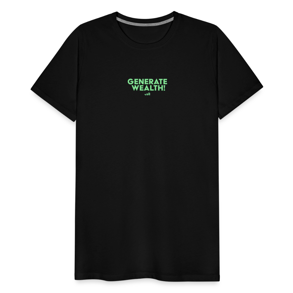"Generate Wealth Green" Fitted Tee - black
