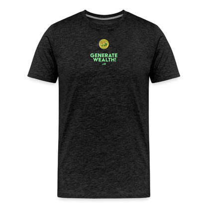 "Generate Wealth Green Logo" Fitted Tee - charcoal grey