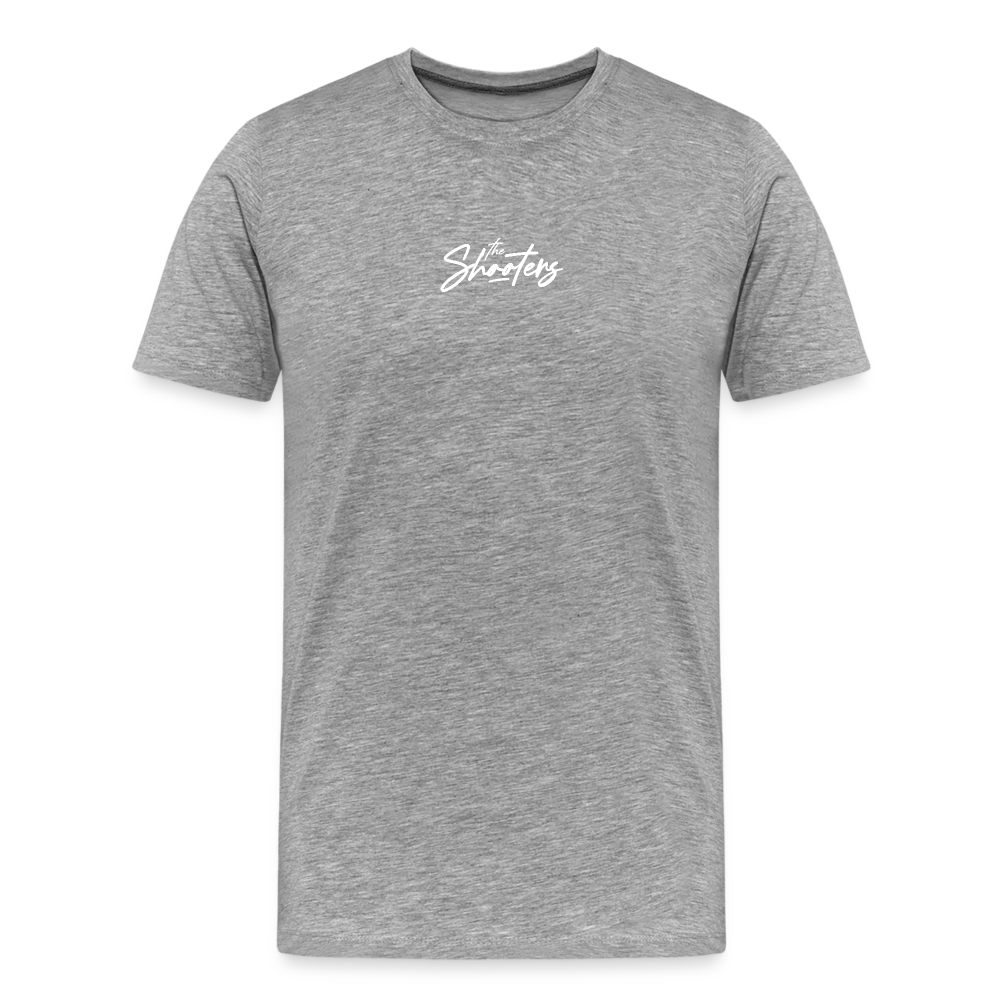 "The Shooters White" Fitted Tee - heather gray