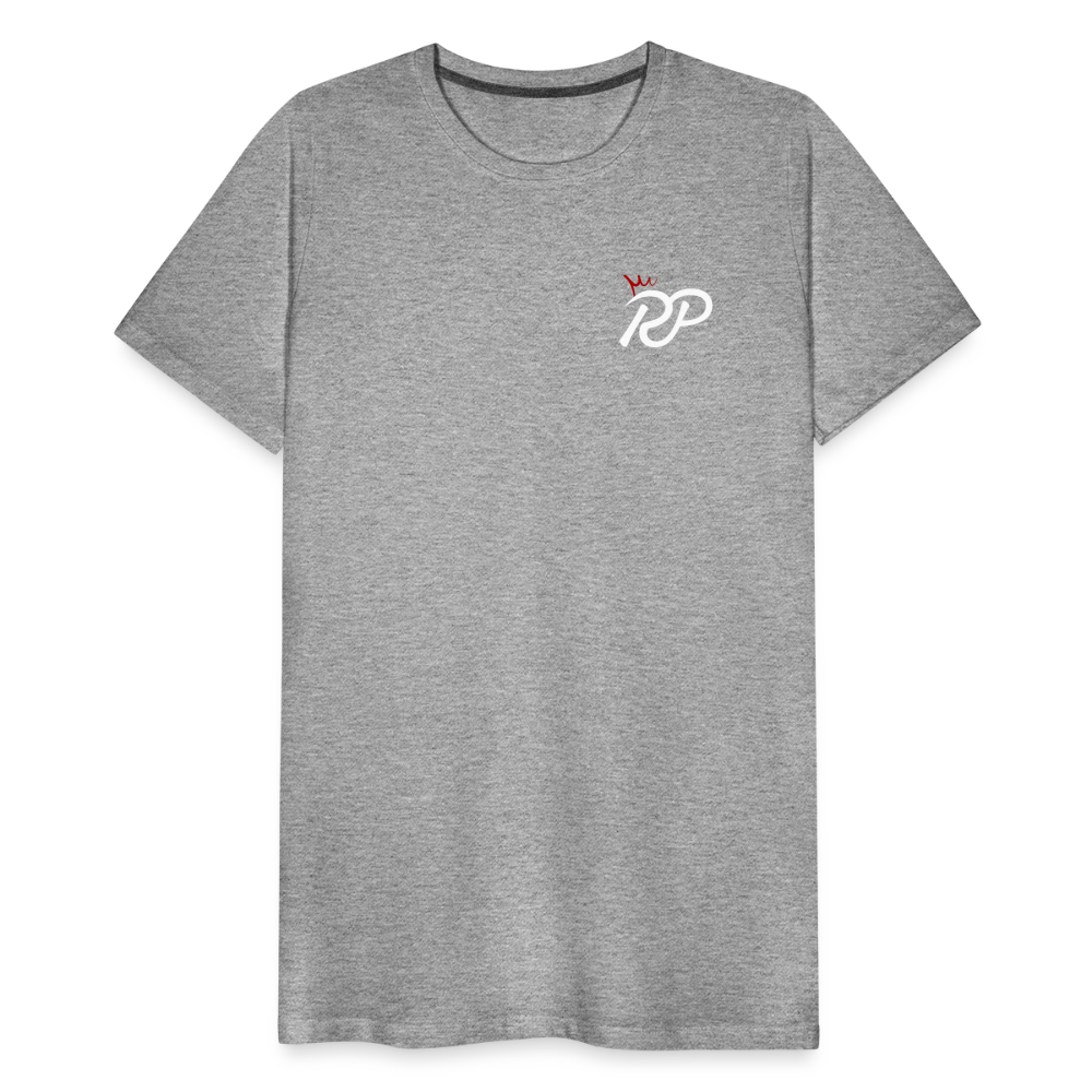 "Royalty" Fitted Tee (Left) - heather gray