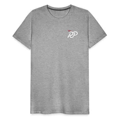 "Royalty" Fitted Tee (Left) - heather gray