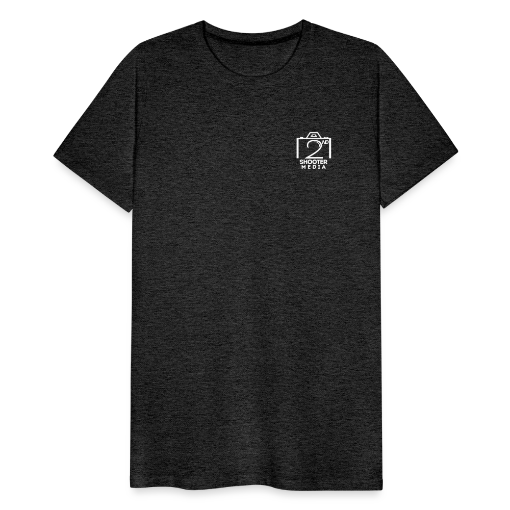 "2nd Shooter White" Fitted Tee (Left) - charcoal grey