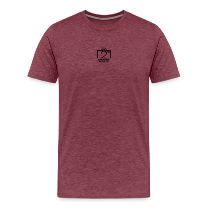 "2nd Shooter Black" Fitted Tee - heather burgundy