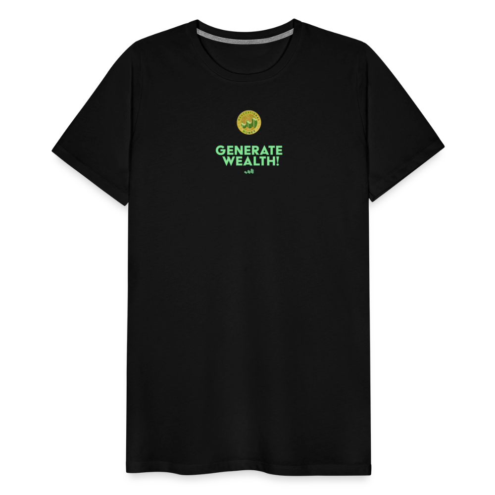 "Generate Wealth Green Logo" Fitted Tee - black